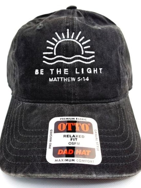 Be The Light Hat Dad Cap Gray Cotton NWT USA Direct Embroidered Christian Gift main image 4
